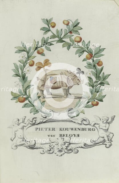 Cartoon of Pieter Kouwenburg van Beloys, 1710-1720. Creator: Anon.