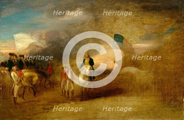 Surrender of Cornwallis at Yorktown, 1787. Creator: John Trumbull.