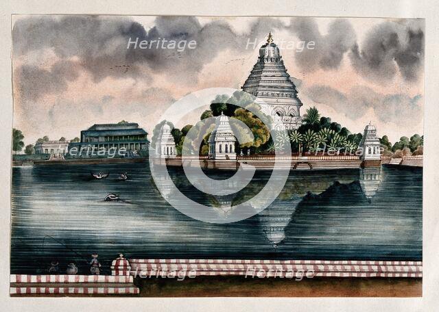 Madurai: a view of the tank and the Judge's house, (between 1800 and 1899?). Creator: Unknown.