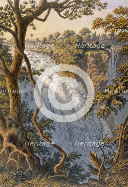 Victoria Falls: The Leaping Water, pub. 1864. Creator: Thomas Baines (1820-75).