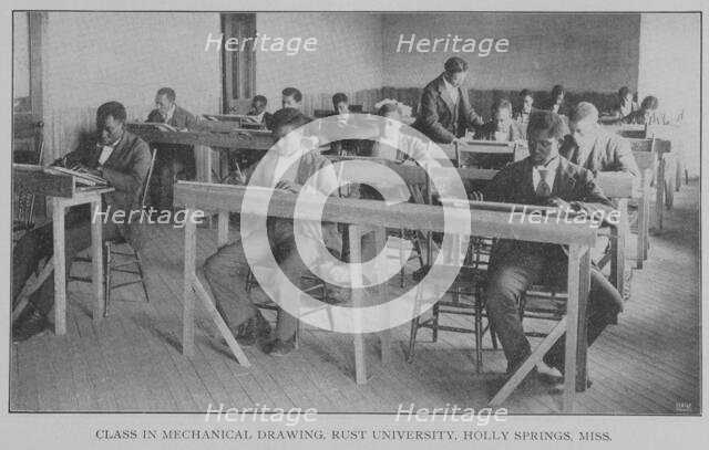 Class in mechanical drawing, Rust University, Holly Springs, Miss., 1902. Creator: Unknown.