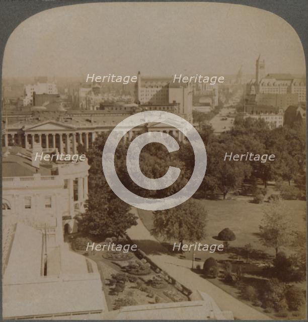 'From Navy Department...past the White House and Treasury, to Capitol, Washington, U.S.A.', 1902. Creator: Underwood & Underwood.