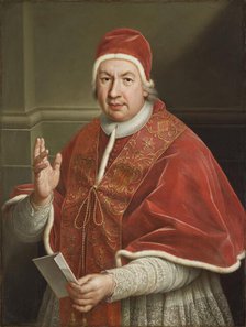 Portrait of the Pope Benedict XIV (1675-1758), First half of the 18th cent.. Creator: Anonymous.