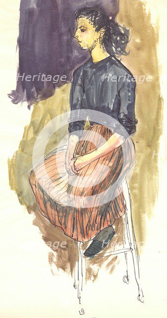 Seated woman, c1950. Creator: Shirley Markham.