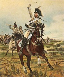General Seydlitz gives the signal to advance at Rossbach, 5 November 1757, (1936). Creator: Unknown.