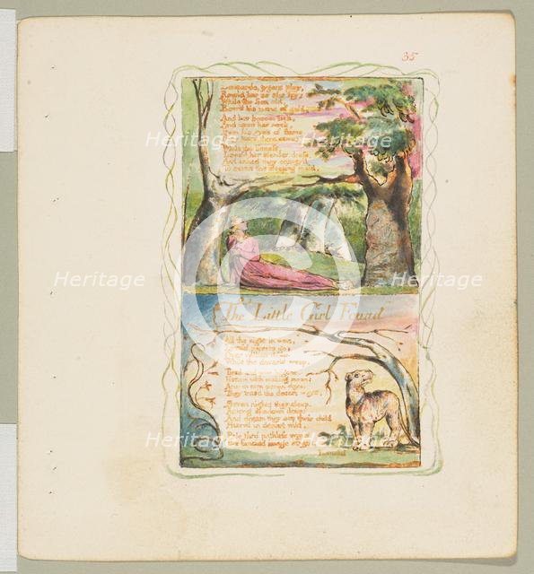 Songs of Innocence and of Experience: The Little Girl Lost/The Little Girl Found, ca. 1825. Creator: William Blake.