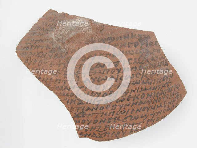 Ostrakon with Text from the Biography of Severus of Antioch, Coptic, 600. Creator: Unknown.