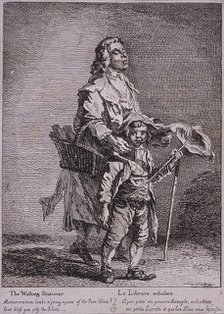 'The Walking Stationer', Cries of London, 1760. Artist: Paul Sandby