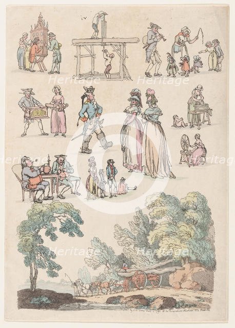 Plate 5, Outlines of Figures, Landscapes and Cattle...for the Use of Learners, Ju..., June 18, 1790. Creator: Thomas Rowlandson.