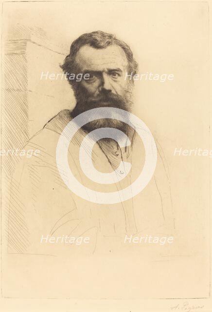 Self-Portrait, 3rd plate, 1880. Creator: Alphonse Legros.