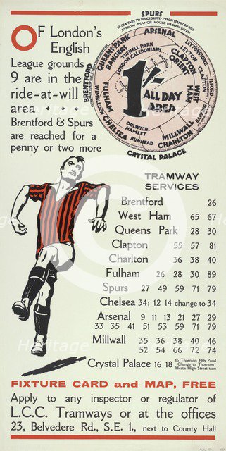 London County Council (LCC) Tramways poster, 1932. Artist: Anon
