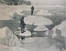 'Campbell and Priestley Afloat on Pancake Ice', 1912, (1913). Artist: G Murray Levick.