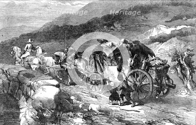 'The Stage-Coach of the Last Century', 1855. Artist: Unknown