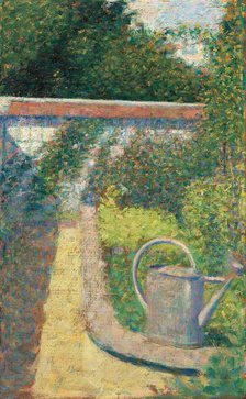 The Watering Can - Garden at Le Raincy, c. 1883. Creator: Georges-Pierre Seurat.