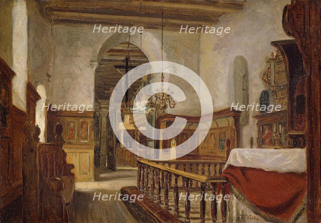 Interior from the Church at Voss, probably 1855. Creator: Adolph Tidemand.