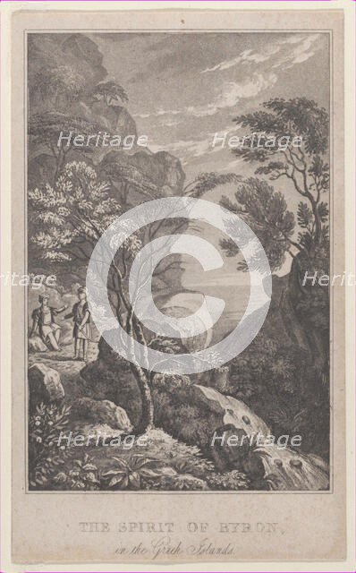 Hidden silhouette: the spirit of Byron in the Greek Isles, ca. 1825. Creator: Henry Burn.