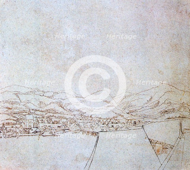 'View of Urfahr', c1510-1553. Artist: Wolf Huber