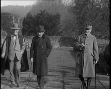 British Prime Minister David Lloyd George, French Prime Minister Aristide Briand, and..., 1921. Creator: British Pathe Ltd.