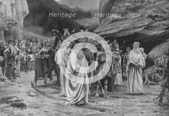 The burial of a British chieftain , 1890. Creator: Collins, William Wiehe (1862-1951).