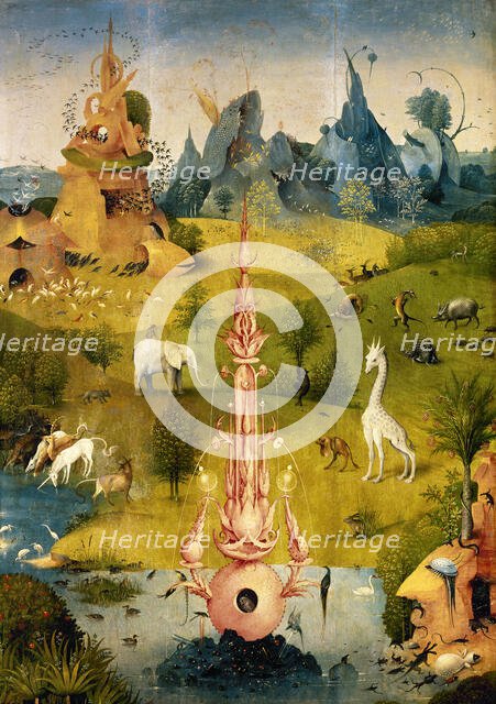 The Garden of Earthly Delights (triptych: left panel), 1500-1505.  Creator: Hieronymus Bosch.