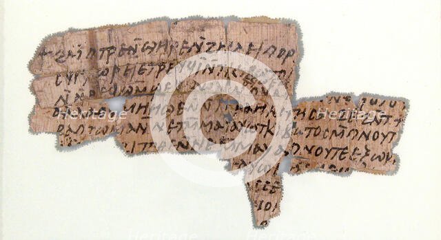 Papyrus Fragment of a Letter from Pesenthius to Epiphanius, Coptic, 7th century. Creator: Unknown.