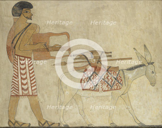 Copy of wall painting, private tomb 3 of Khnumhotpe III, Beni Hasan, 20th century. Artist: Anna (Nina) Macpherson Davies.