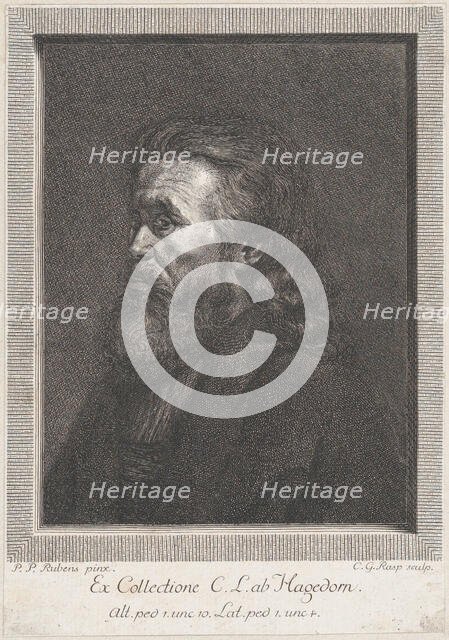 Portrait of an old man with a beard, ca. 1767-1807. Creator: Carl Gottlieb Rasp.