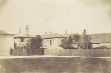 Compound of Buildings Surrounded by Fence, 1850s. Creator: Unknown.