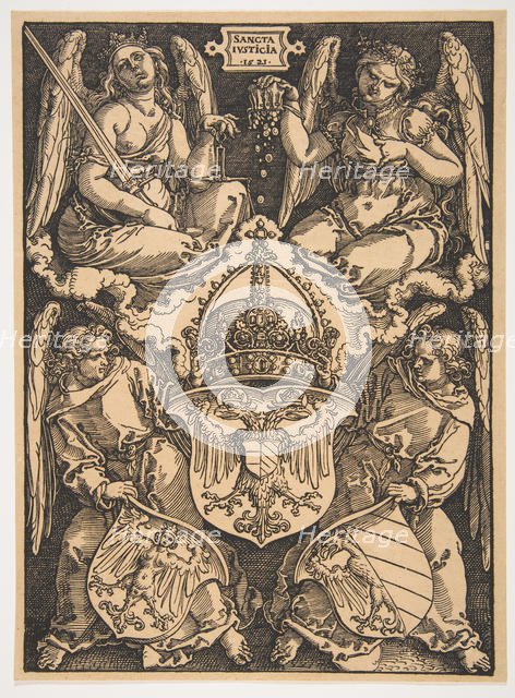 The Arms of the Holy Roman Empire and of the City of Nuremberg.n.d. Creator: Albrecht Durer.