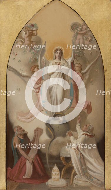 Sketch for the Saint-Séverin church: the Immaculate Conception predicted by...Isaiah, 1865.  Creator: Victor-Louis Mottez.