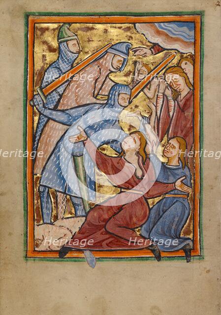 The Massacre of the Innocents; Illustrated Vita Christi, with devotional..., about 1190-1200. Creator: Unknown.