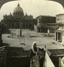 St Peter's Square and Basilica and the Vatican, Rome, Italy.Artist: Underwood & Underwood