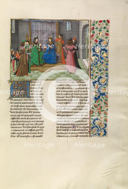 The King of Portugal and John of Gaunt Consulting, c1380s; Chroniques (Book Three), about 1480-1483. Creator: Master of the Getty Froissart.