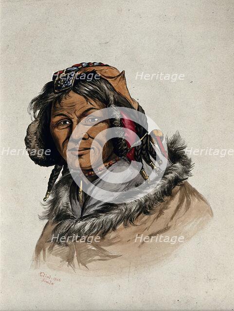 Head of a woman of Simla, 1866. Creator: R Clint.