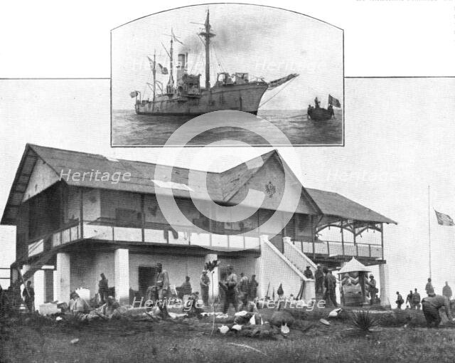 'En Asie, En Afrique, Au Congo; Le batiment administratif du poste Coco-Beach..., 1914 (1924) Creator: Unknown.