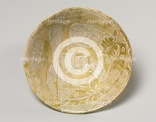 Luster Bowl with Man Holding a Banner, 900s. Creator: Unknown.