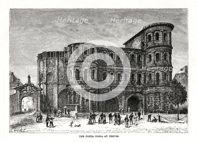 The Porta Nigra, Trier, Germany, 1879. Artist: L Avenet