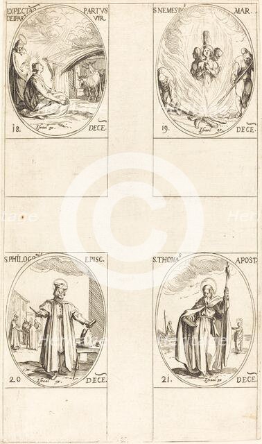 Waiting for the Virgin to Give Birth; St. Nemesius; St. Philogonius; St. Thomas. Creator: Jacques Callot.