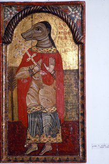 St Christopher with a Dog's Head, Byzantine Icon, 1685. Artist: Unknown.