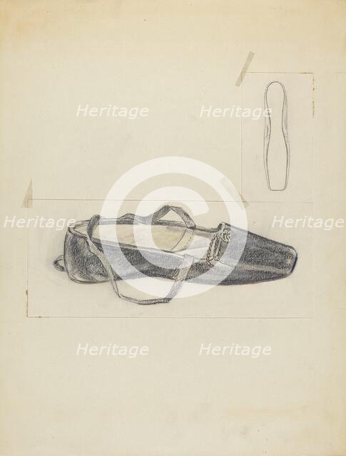 Black Leather Slipper, c. 1940. Creator: Melita Hofmann.