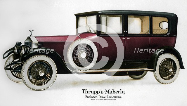 Enclosed drive Rolls-Royce limousine with partition behind the driver, c1910-1929(?). Artist: Unknown