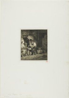 Blacksmith Facing Left, 1850. Creator: Charles Emile Jacque.