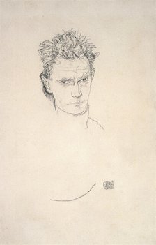 Self-portrait in uniform, 1916. Creator: Schiele, Egon (1890-1918).