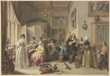 Gerhard Terborg visiting his niece, 1839. Creator: Jean-Baptiste Madou.