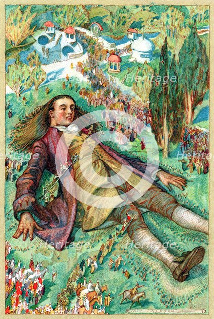 Gulliver in Lilliput. Artist: Unknown