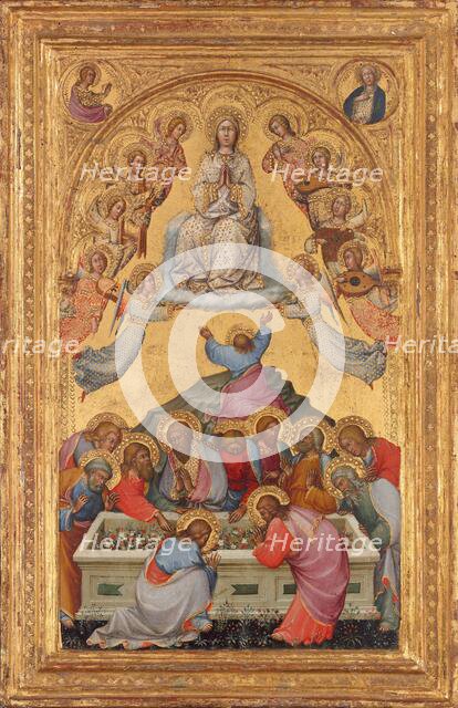 The Assumption of the Virgin with Busts of the Archangel Gabriel and the Virgin of..., c. 1400/1405. Creator: Paolo di Giovanni Fei.