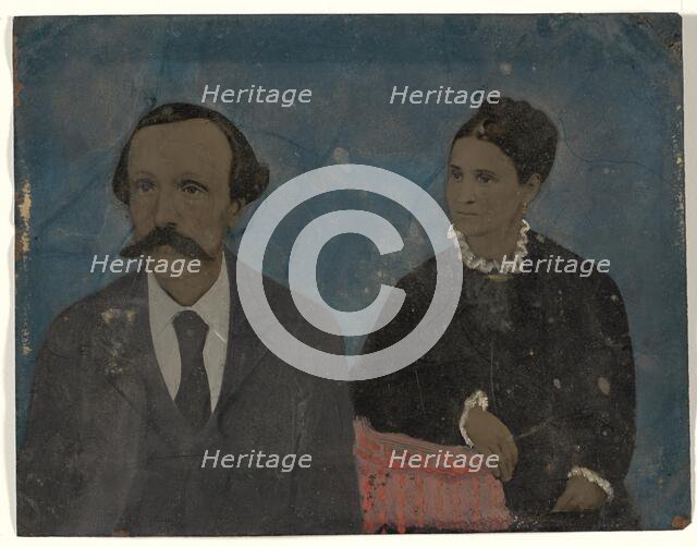 Portrait of couple, 1860s-1880s. Creator: Unknown.