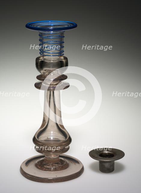 Candlestick and Bobeche, mid-1800s. Creator: Unknown.