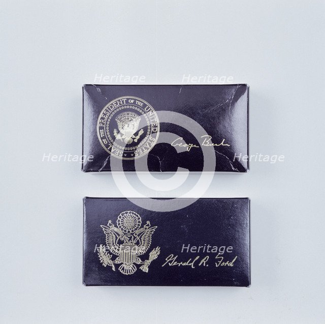 Two boxes of US Presidential golf balls, c1974-c1993. Artist: Unknown