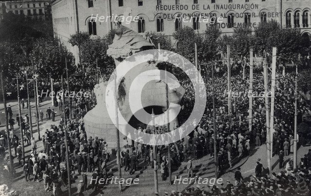 Inauguration of the monument to Doctor Bartomeu Robert, mayor of Barcelona, ??in the Plaza of the…